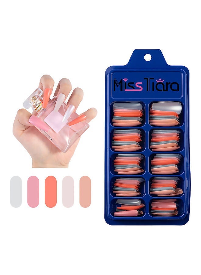 نيبمينينت 600-Piece Removable False Nails Set Multicolour - Image 5