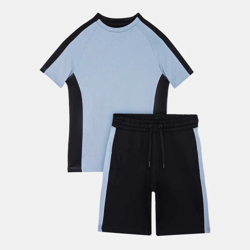 Kids' Color Block T-Shirt and Shorts Set