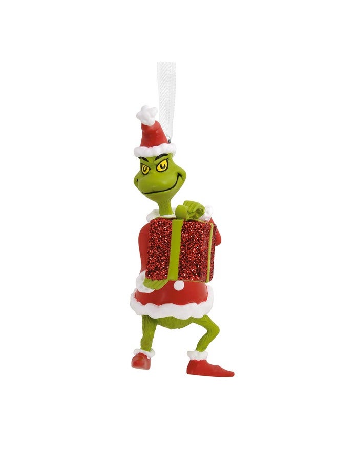 Hallmark Hallmark Dr. Seuss How The Grinch Stole Christmas! Grinch with Present Christmas Ornament  - Image 1