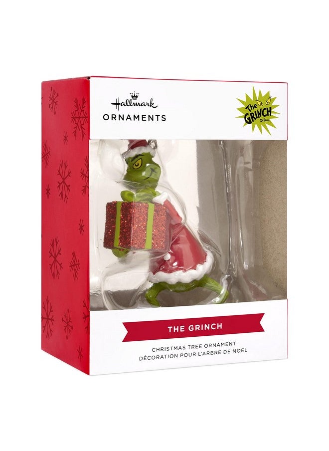 Hallmark Hallmark Dr. Seuss How The Grinch Stole Christmas! Grinch with Present Christmas Ornament  - Image 3