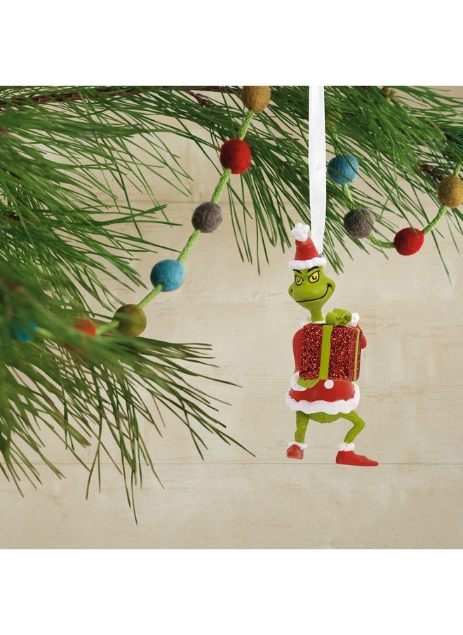 Hallmark Hallmark Dr. Seuss How The Grinch Stole Christmas! Grinch with Present Christmas Ornament  - Image 5
