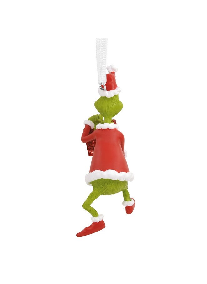 Hallmark Hallmark Dr. Seuss How The Grinch Stole Christmas! Grinch with Present Christmas Ornament  - Image 2
