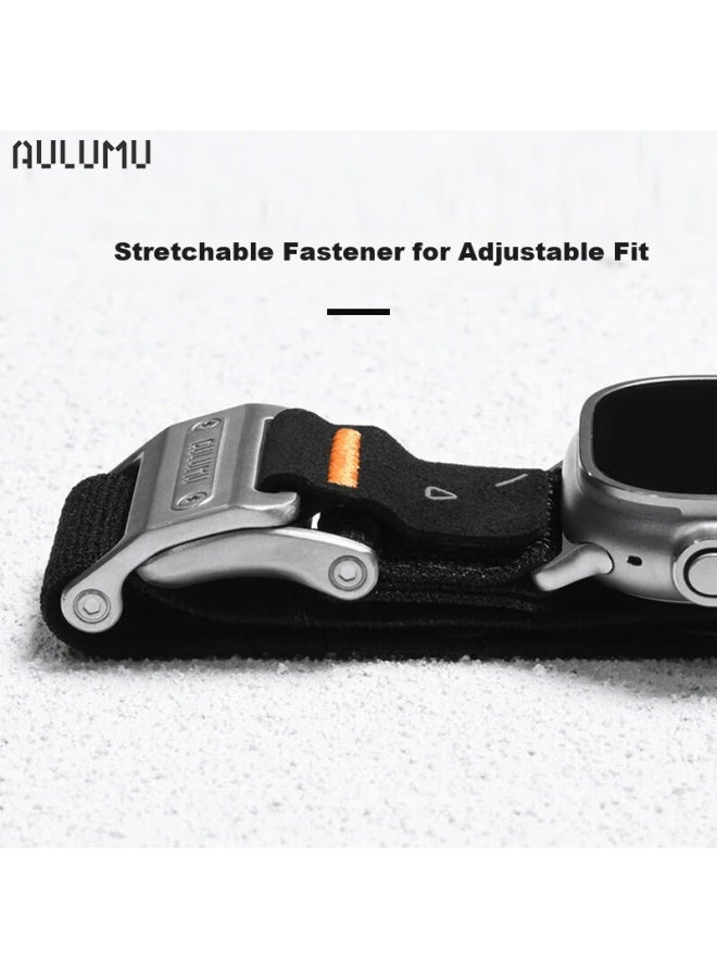 aurumé Aulumu A11 Compatible With Apple Watch Ultra 2/Series 9/10/Se, Ultra-Thin Magnetic Clasp, Dual Watch Band, Sports Band, Flowing Orange - Image 2