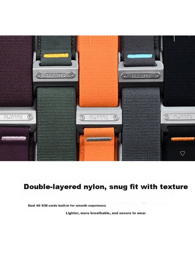 aurumé Aulumu A11 Compatible With Apple Watch Ultra 2/Series 9/10/Se, Ultra-Thin Magnetic Clasp, Dual Watch Band, Sports Band, Flowing Orange - Image 4