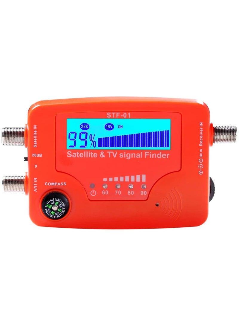 Digital Satellite Finder, 2 in 1 Satellite and TV Signal Finder STF-01 TV Antenna Signal Strength Meter Signal Finding Meter with Compass Alarm Buzzer  - Image 1