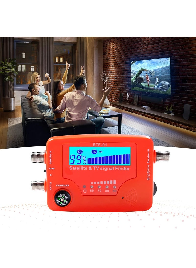 Digital Satellite Finder, 2 in 1 Satellite and TV Signal Finder STF-01 TV Antenna Signal Strength Meter Signal Finding Meter with Compass Alarm Buzzer  - Image 4