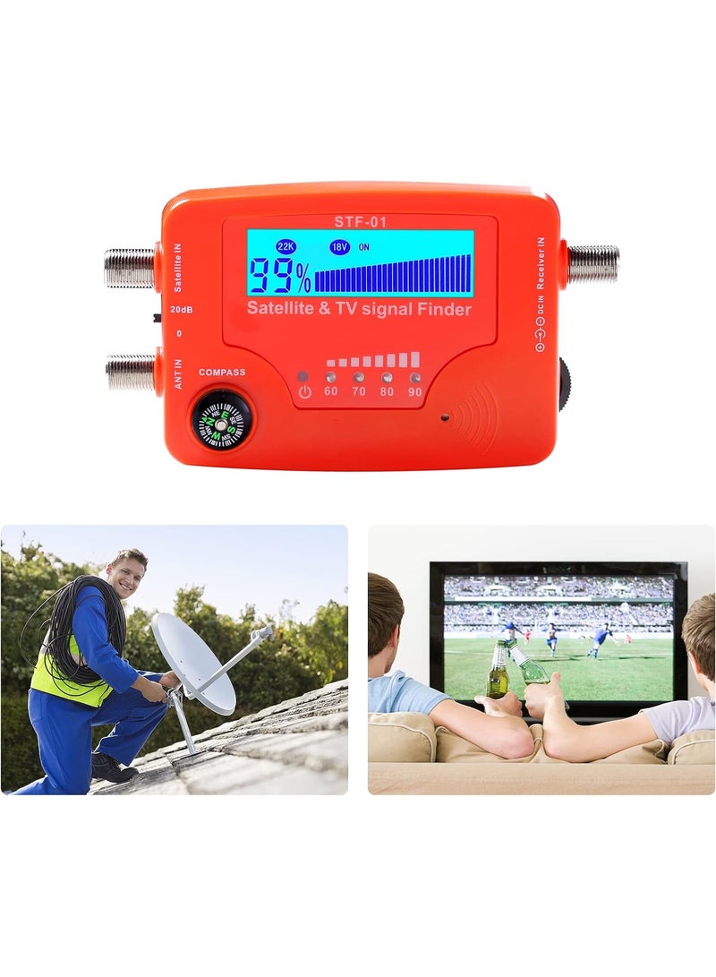 Digital Satellite Finder, 2 in 1 Satellite and TV Signal Finder STF-01 TV Antenna Signal Strength Meter Signal Finding Meter with Compass Alarm Buzzer  - Image 5