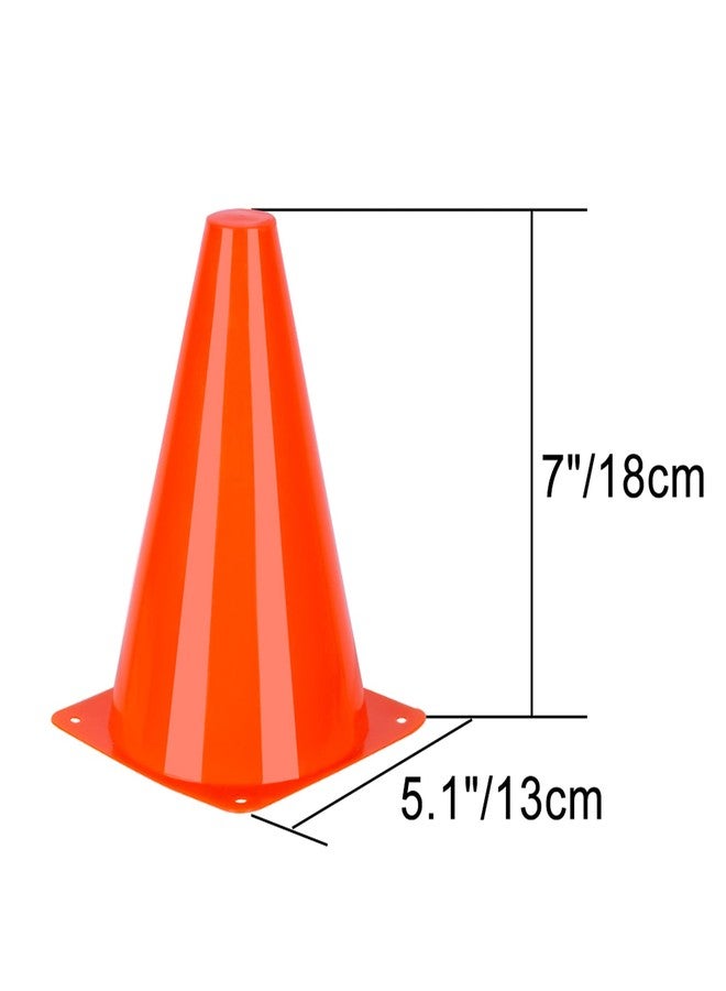 cyrico 7 Inch Soccer Cones, 24 Pack Cones Sports Training Agility Field Marker Plastic Cones for Skating Basketball Football Practice Drills, Indoor Outdoor Activity Events Games Obstacle Course - 6 Colors - Image 5