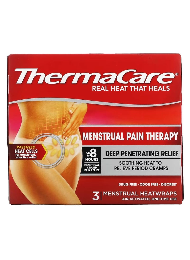 ThermaCare - ThermaCare Menstrual Pain Therapy 3 Menstrual Heatwraps - Image 1
