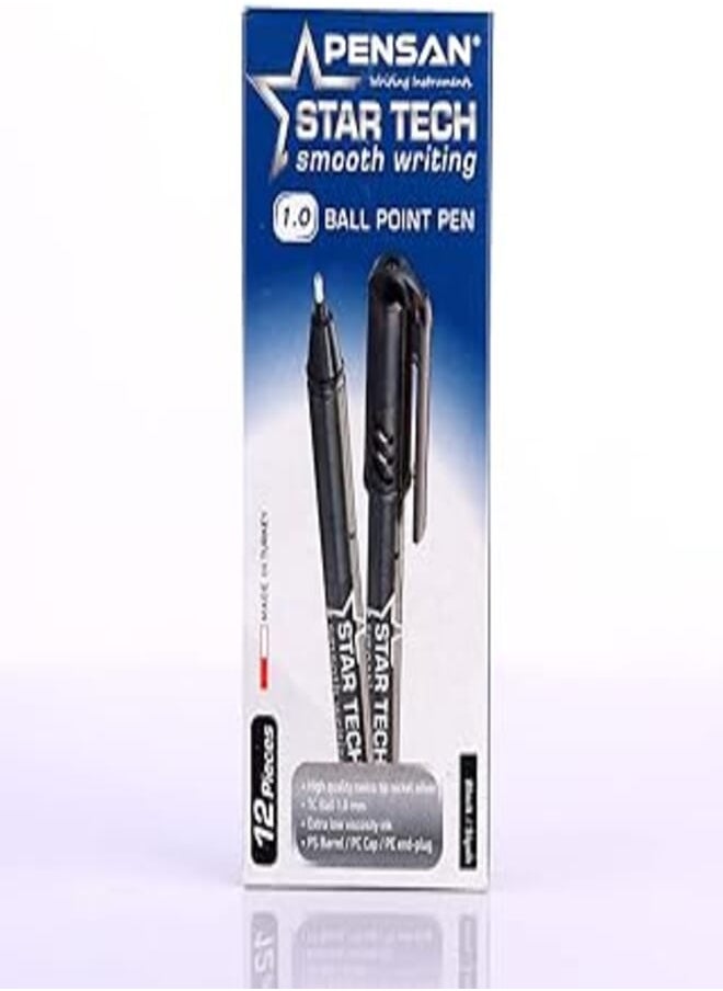 Pensan Pensan Star_tech 2260 1.0mm Pen (Black) - Pack of 12 