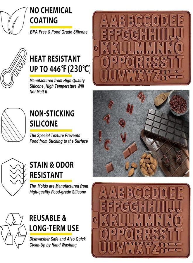Bamutu Letter Silicone Chocolate Molds Silicone Alphabet Mould 2PCS Non-Stick Fondant Molds Perfect for Cake Decoration,Birthday Party - Image 4