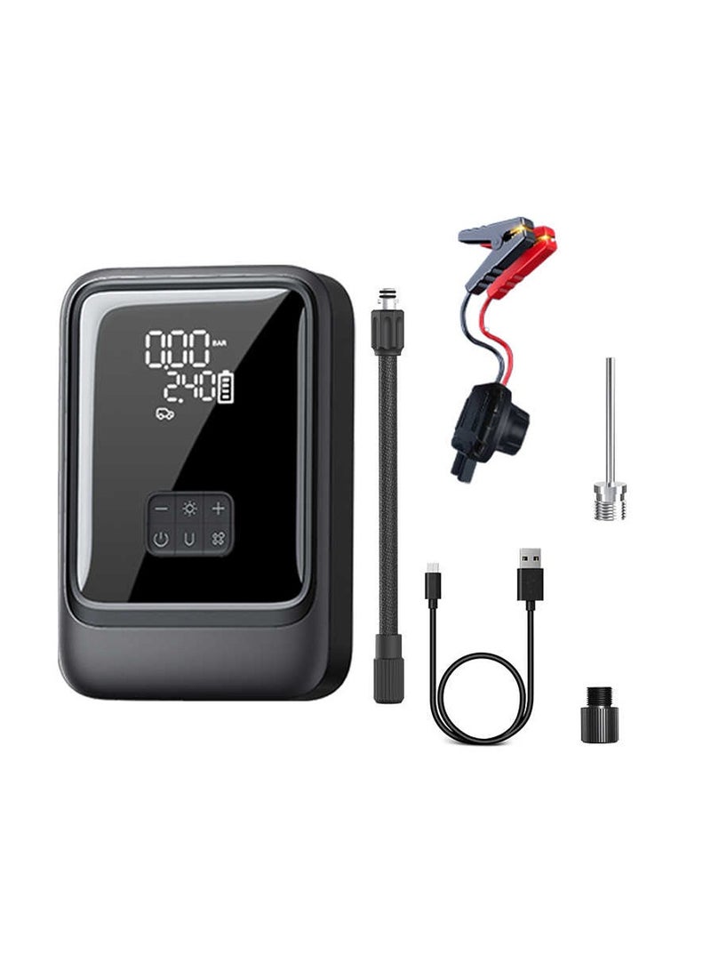 Generic 2 in 1 Jump Starter with Tire Pump S03-L, Car Jump Starter with Tire Inflation and Power Bank, 8000mAh Battery with Type-C Charging  - Image 1