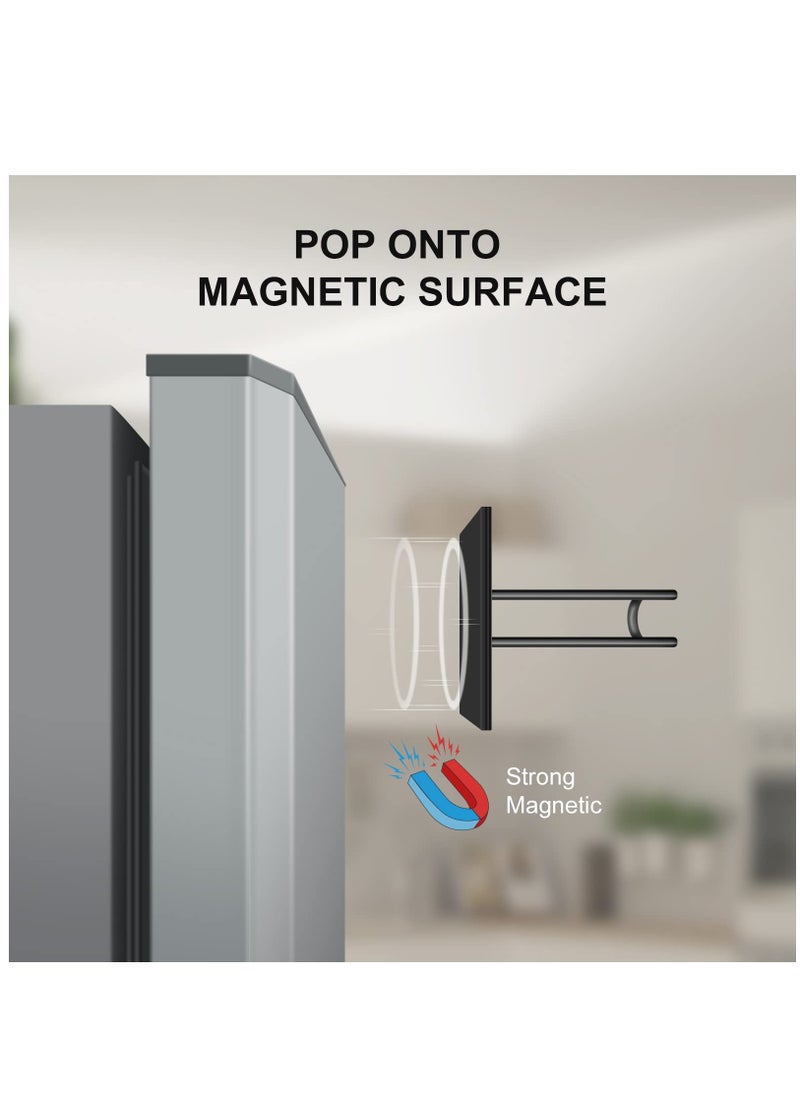 Excefore Strong Magnetic Paper Towel Holder Refrigerator, Upgraded Version Magnet Rv Paper Towel Holder Wall Mount for Fridge and Grill, Pegboard Hanging Paper Towel Holder, Premium Black Stainless Steel  - Image 4