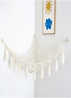 Oasisgalore Toy Hammock Hand-woven Cotton Rope Net Pocket Wall Corner Net Triangle Plush Toys Storage Swing Hammock  - Image 2