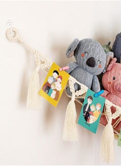 Oasisgalore Toy Hammock Hand-woven Cotton Rope Net Pocket Wall Corner Net Triangle Plush Toys Storage Swing Hammock  - Image 3