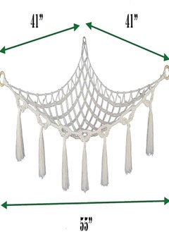 Oasisgalore Toy Hammock Hand-woven Cotton Rope Net Pocket Wall Corner Net Triangle Plush Toys Storage Swing Hammock  - Image 4