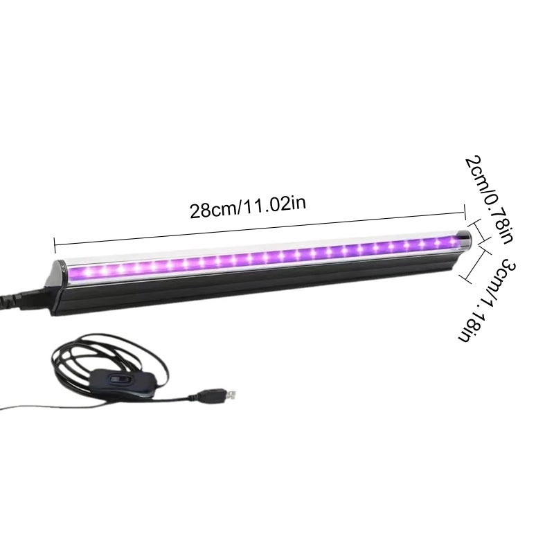 2 Packs LED UV Blacklight UV Lamp Bar Stage Blacklight Tube Portable UV Light for Fluorescence Detection LED Party Light USB Plug and Play - Image 5