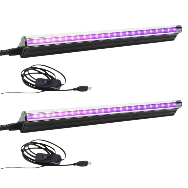 2 Packs LED UV Blacklight UV Lamp Bar Stage Blacklight Tube Portable UV Light for Fluorescence Detection LED Party Light USB Plug and Play - Image 1