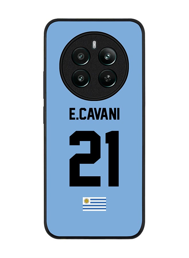 Stylizedd Rugged Black edge case for Realme 12 Plus 5G / Realme 12 4G, Slim fit Case Flexible Cover - Football Team - Uruguay , Player Name - E.Cavani - Image 1