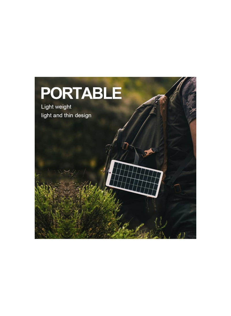 GGOOT 10W 12V Solar Panel Outdoor 3 Meter Cable Portable Solar Charger Pan Climbing Fast Charger Polysilicon Tablet Solar Generator for 3.7V Battery/Garden Lamp  - Image 5