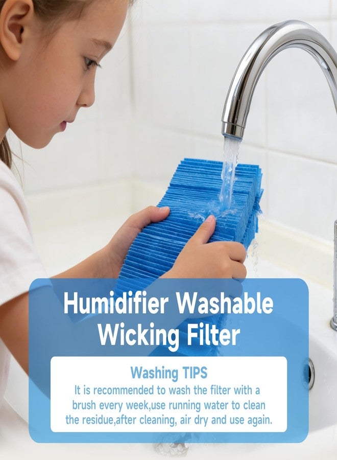 Harebery 2 Pack Humidifier Filter PSU10E1BB, Humidifier Wicking Filter Replacement, Compatible with Pelonis Humidifier PSU10E1BB, PSU10E1WW, PSU10E2FWW and PSU10E2FBB, Washable Filter - Image 5