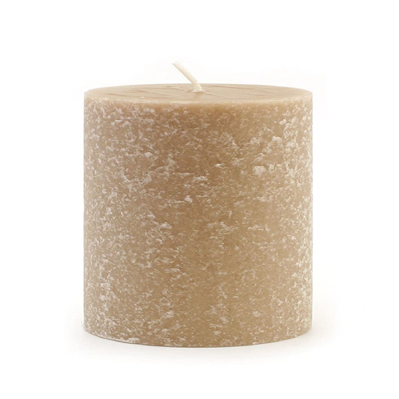 Root Candles Unscented Pillar Candles Beeswax Enhanced Textured Timberline™ Pillar Candle, 3 x 3-Inch, Taupe - Image 3
