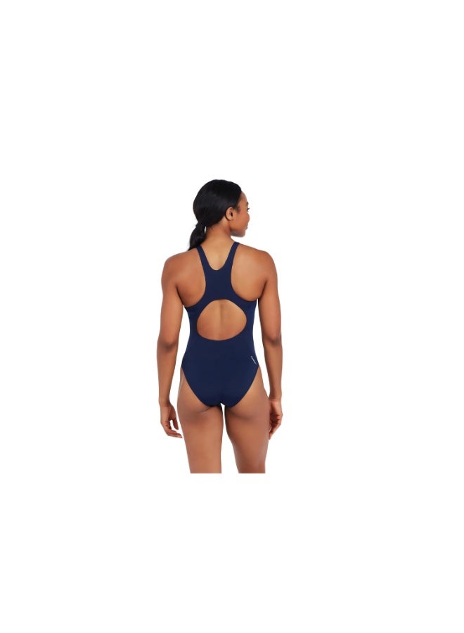 Zoggs Cottesloe Powerback OnePiece Swimsuit Navy | Sustainable Ecolast+ Fabric, 100% Chlorine Proof, UPF50+, Shelf Bra, Medium Leg Coverage, Quick Dry, Supportive Fit for Swim Training | 462510-NV40 - Image 2