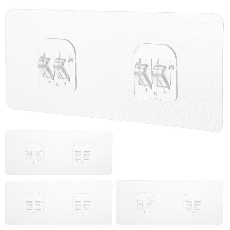 Pack of 4 Adhesive Hooks Bathroom Self-Adhesive Hooks 6 x 14 cm Adhesive Sticker Hooks Shower Adhesive for Corner Shower Caddy Bathroom No Drilling Shower Shelf Adhesive Shower Shelf