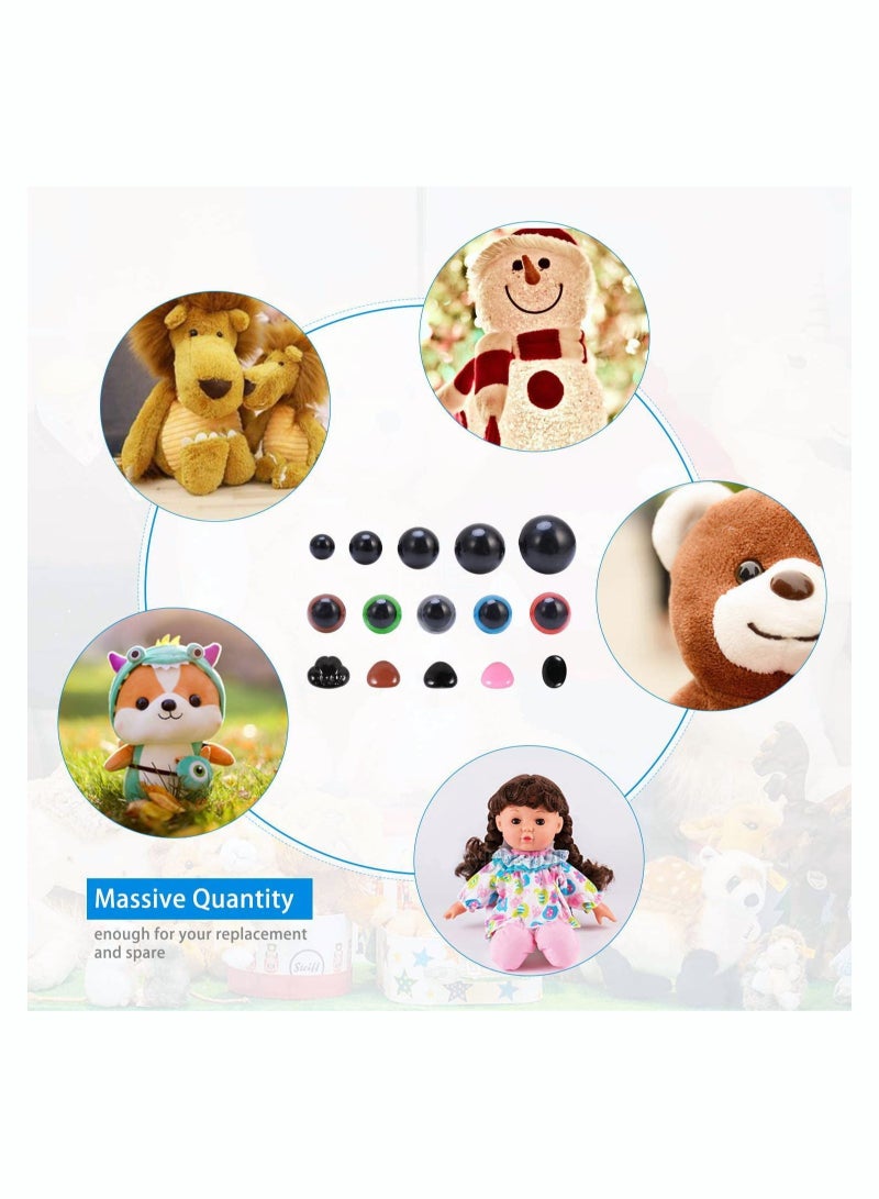 SYOSI Plastic Safety Eyes and Noses with Washers for Amigurumi Crafts Crochet Toy and Stuffed Animals 570 Pcs - Image 5