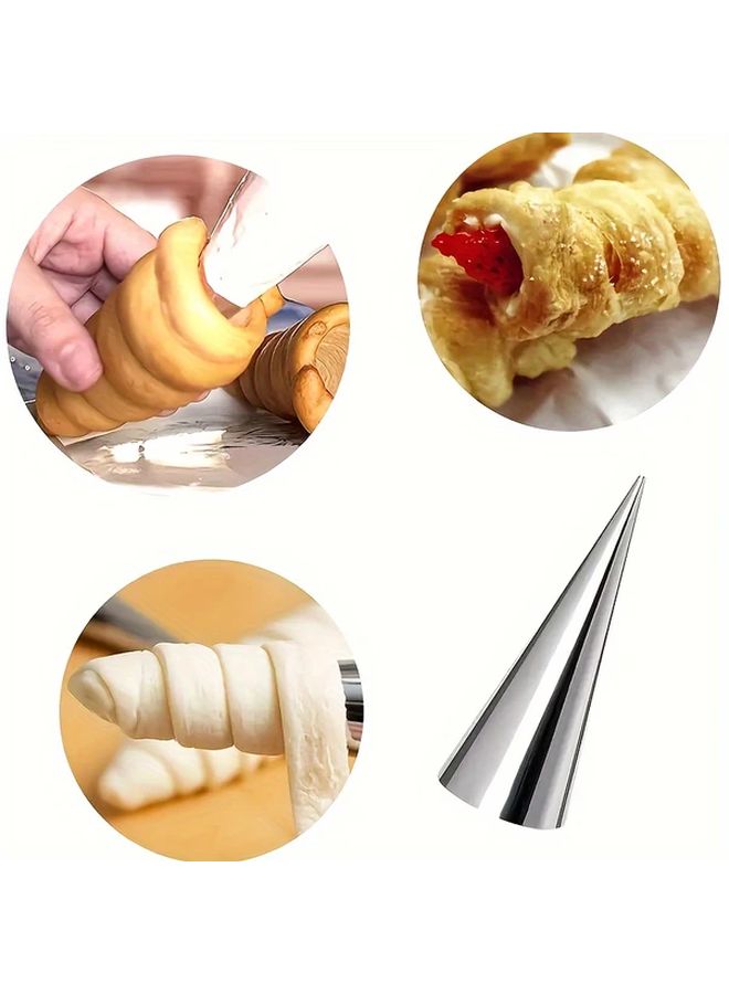 1pc Stainless Steel Pastry Mold For Desserts Croissants And Ice Cream Cones - Image 5
