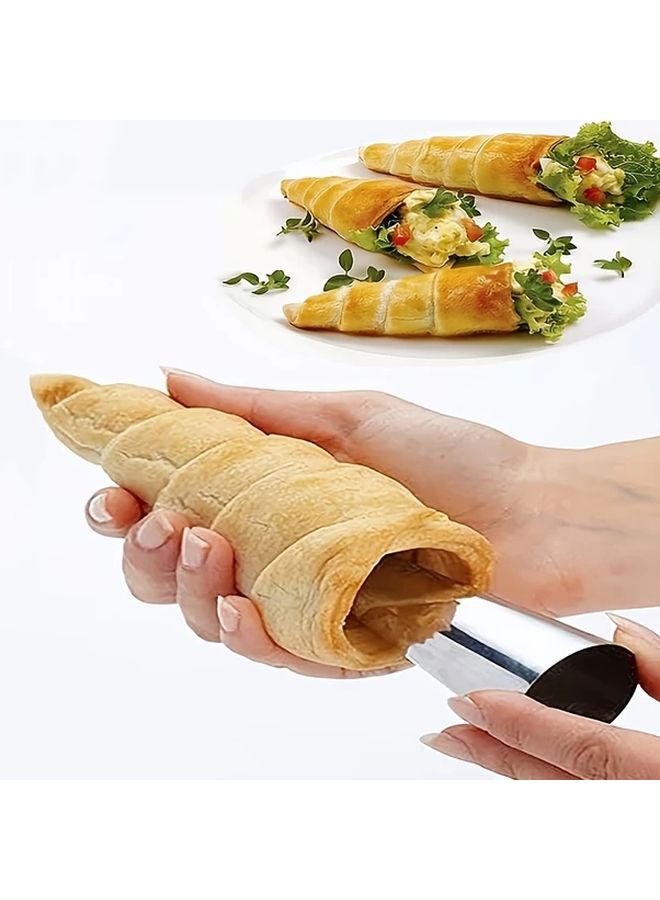 1pc Stainless Steel Pastry Mold For Desserts Croissants And Ice Cream Cones - Image 1
