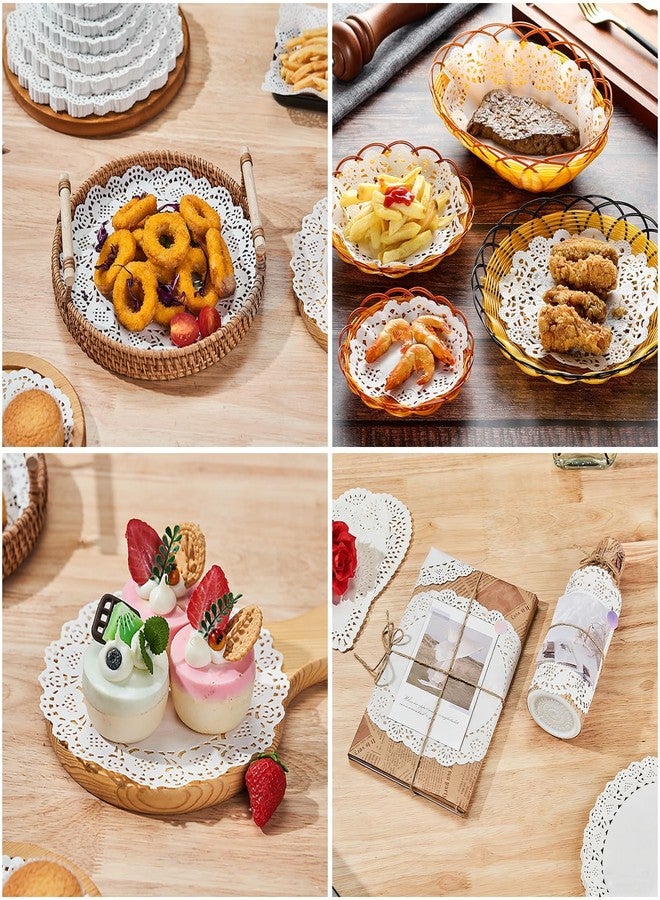 LUORNG 150PCS 6.5 Inch White Round Lace Paper Doily Self Service Cake/Fried Food Tablecloth for Wrapping Bouquets Gifts Creative Handicrafts - Image 4