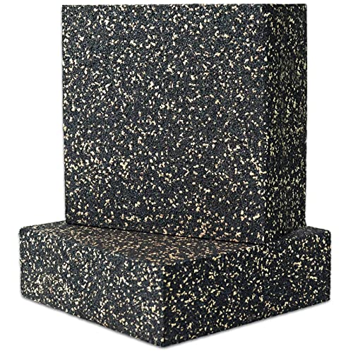 BXI Subwoofer Isolation Pad 2 Pcs 6 X 6 X 2 Inches Bass Reduction Floorstanding Speakers Mat Riser Thick Large Rubber Cork Anti Vibration Pads for Heavy Machine Equipment Studio Monitor Stands