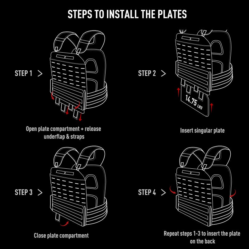 PETAC GEAR Weighted Vest For Men Workout Adjustable Strength Training Vests for Workouts Running Endurance Women Gym Fitness Weight Clothing(BK) - Vest Only - Image 4