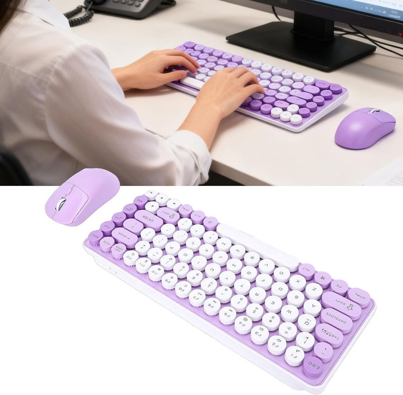 Yechiry Wireless Keyboard and Mouse Combo, 85 Key Cordless Keyboard with 2.4 Ghz USB Receiver, 9° Tilt Angle Round Keycap Wireless Mouse for Pc Laptop Computer - Image 4