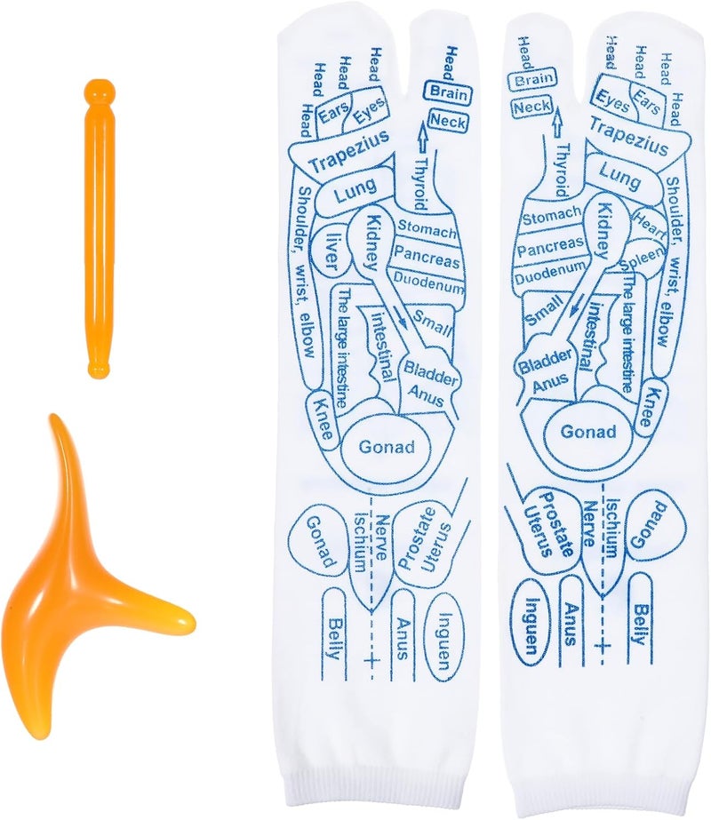 COBEE cobee 1 Pair Reflexology Socks with Acupoint Massage Tool, Acupressure Socks Acupuncture Socks, Foot Massage Socks Pressure Point Socks for Relieving Fatigue and Pain 