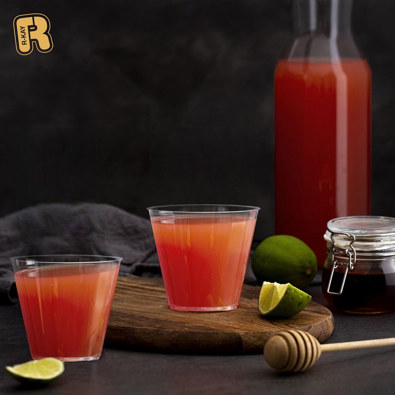 R-kay R-kay 9 Oz Clear Plastic Cups For Party - Clear Cups 100 Pack - Heavy Duty Disposable Cups/Tumblers - Plastic Wine Glasses For Parties Disposable - Plastic Cocktail Glasses - Party Cups Disposable - Image 3