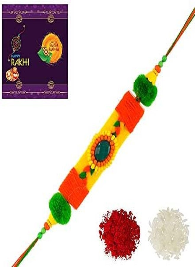 RA-Rock Multicolor Designer Rakhi Set For Brother And Sister (ARR211029)