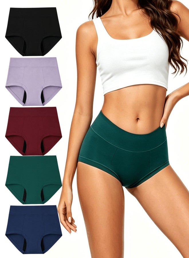 BATTEWA Full-Cover Incontinence Underwear for Women Overnight Leak Proof Panties Cotton Bladder Control Absorbent Briefs 60ML,5Pack (Multi Color,L - Image 1