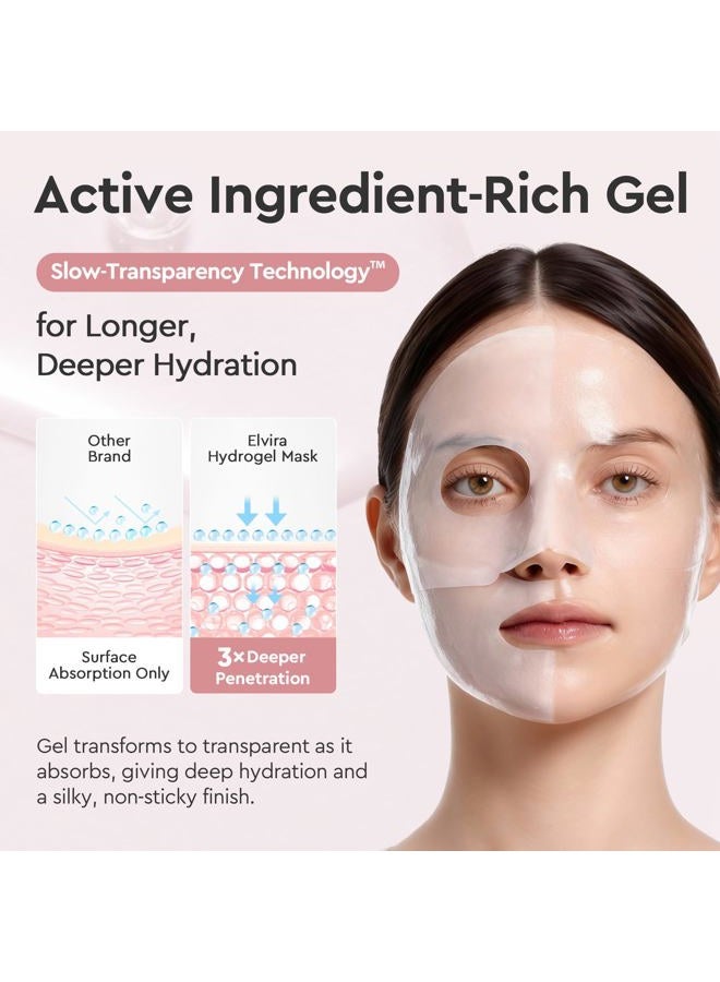 Elvira Bio-Collagen Face Mask - Deep Hydration Night Face Mask, Korean Skin Care, Facial Treatments & Masks for Women - Firmness & Hydration, Pack of 4 - Image 4