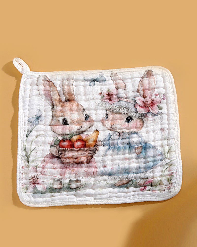 LITTLE SURPRISE BOX Little Surprise Box, 5 pcs woodland theme super soft breathable pure Muslin cotton Napkins set  - Image 2