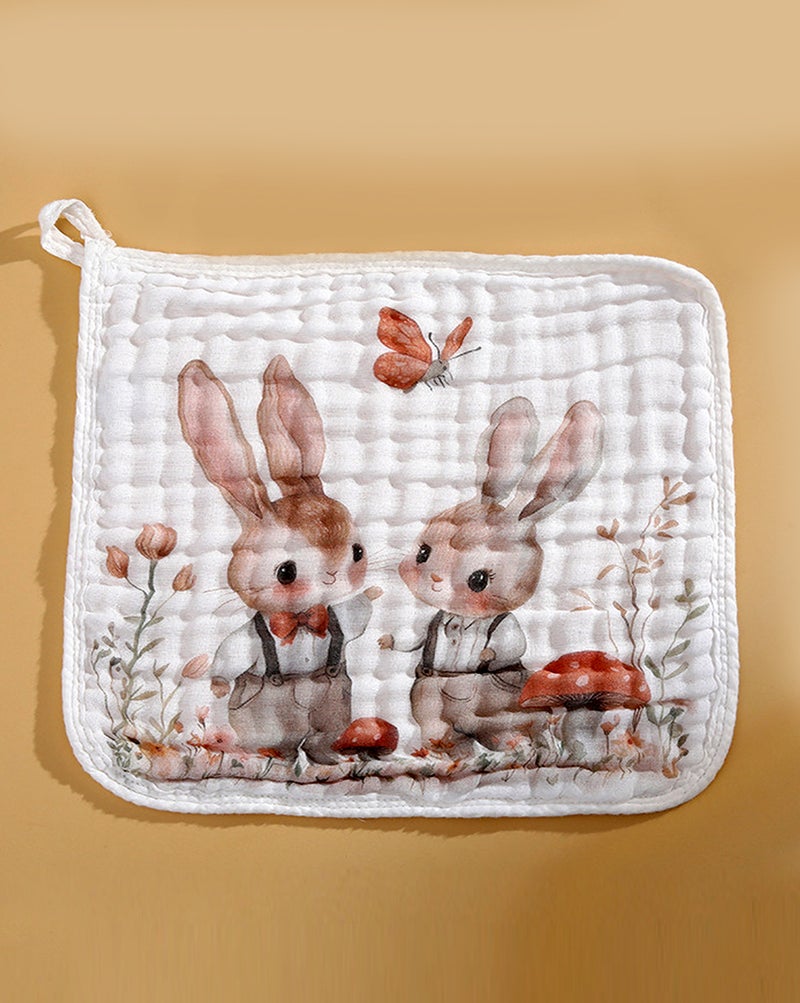 LITTLE SURPRISE BOX Little Surprise Box, 5 pcs woodland theme super soft breathable pure Muslin cotton Napkins set  - Image 4