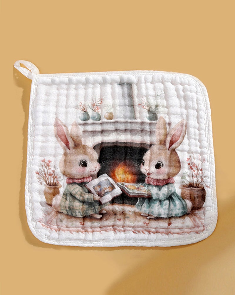 LITTLE SURPRISE BOX Little Surprise Box, 5 pcs woodland theme super soft breathable pure Muslin cotton Napkins set  - Image 3