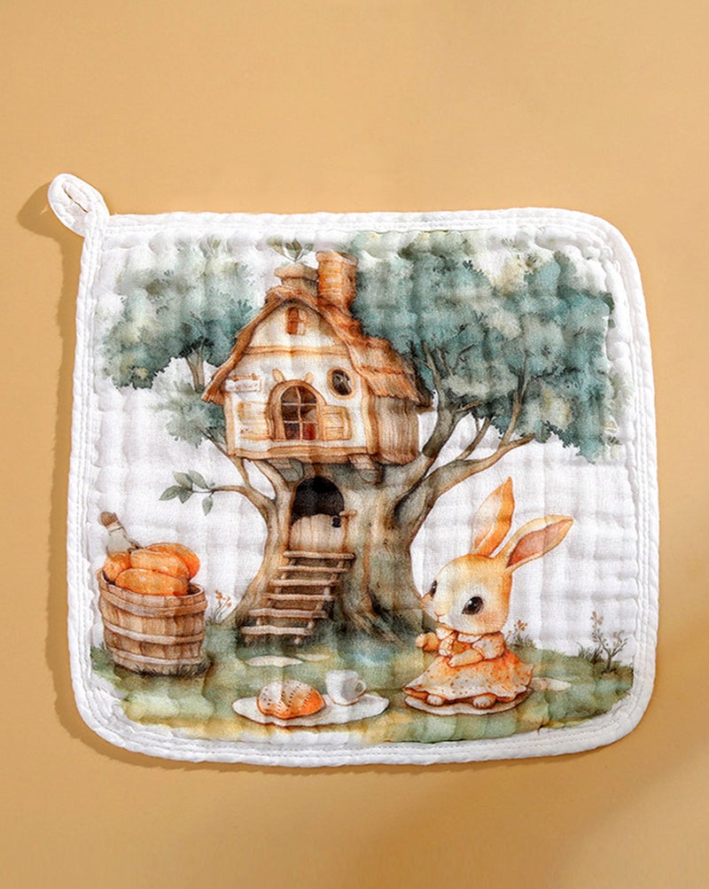 LITTLE SURPRISE BOX Little Surprise Box, 5 pcs woodland theme super soft breathable pure Muslin cotton Napkins set  - Image 5