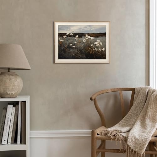 UNIRO Framed Wall Art for Bedroom - Vintage Wildflower Painting Canvas Art Prints, Moody Dark Autumn Flower Wall Decor Aesthetic, Farmhouse Decor Wall Art Floral Pictures - 10x12Inch - Image 4