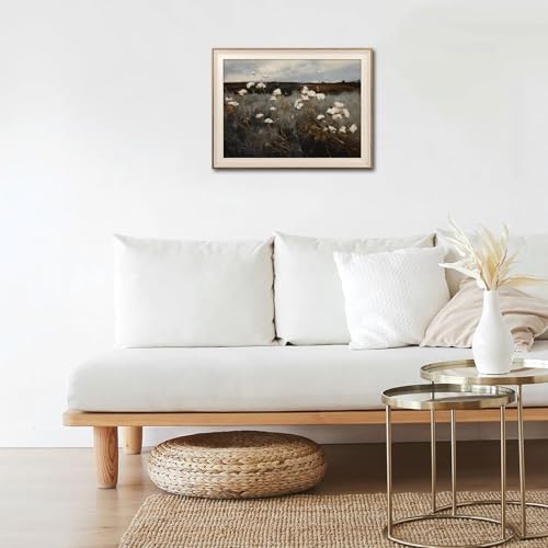 UNIRO Framed Wall Art for Bedroom - Vintage Wildflower Painting Canvas Art Prints, Moody Dark Autumn Flower Wall Decor Aesthetic, Farmhouse Decor Wall Art Floral Pictures - 10x12Inch - Image 5