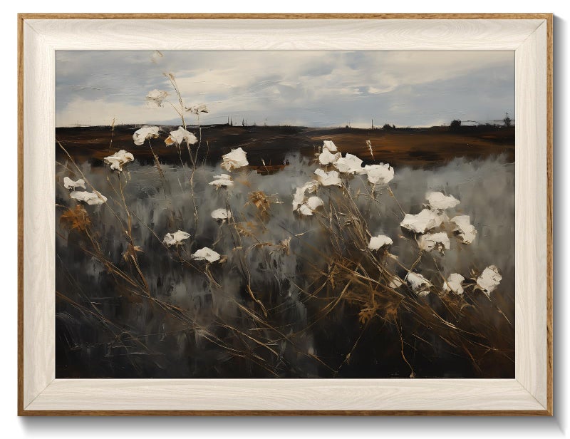 UNIRO Framed Wall Art for Bedroom - Vintage Wildflower Painting Canvas Art Prints, Moody Dark Autumn Flower Wall Decor Aesthetic, Farmhouse Decor Wall Art Floral Pictures - 10x12Inch - Image 1