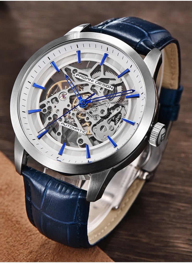 PAGANI DESIGN Men's Skeleton Automatic Watches Genuine Leather Strap Waterproof Wrist Watch for Man  - Image 2