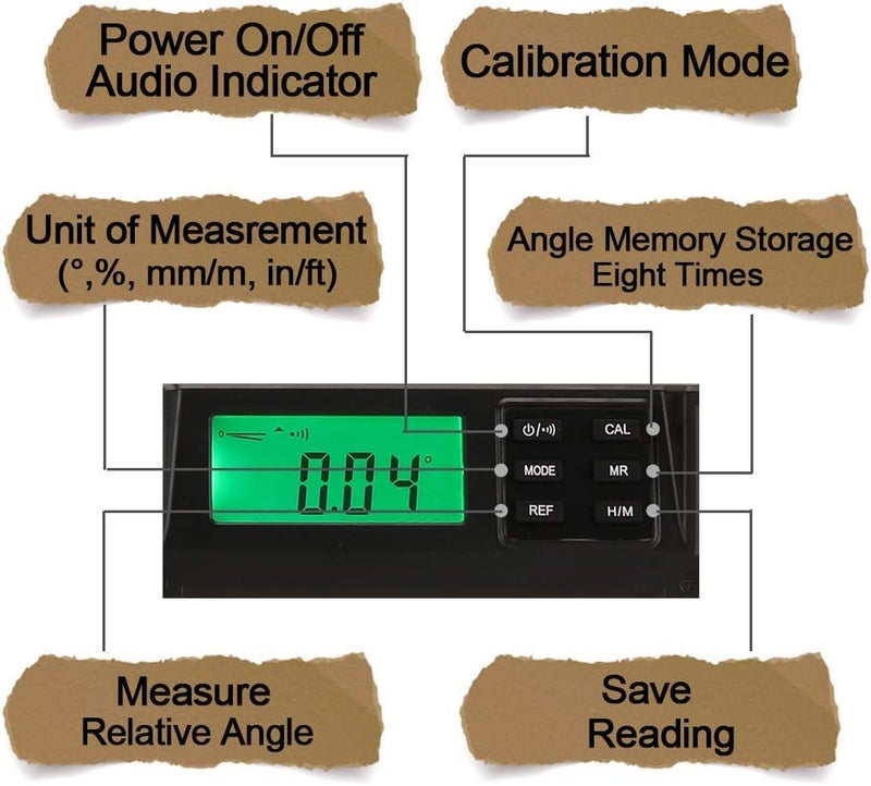 2PM TOOLS 24-Inch Digital Torpedo Level and Protractor | Neodymium Magnets | Bright LCD Display | IP54 Dust/Water Resistant smart level with Carrying Bag - Image 2