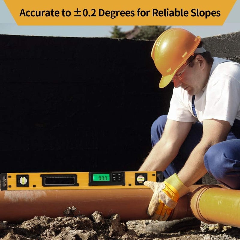 2PM TOOLS 24-Inch Digital Torpedo Level and Protractor | Neodymium Magnets | Bright LCD Display | IP54 Dust/Water Resistant smart level with Carrying Bag - Image 4